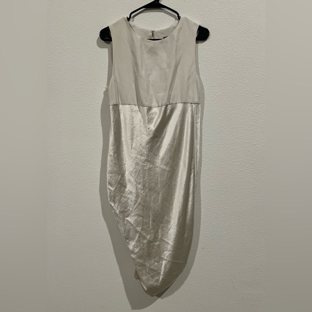 Zero + Maria Cornejo ivory draped dress. Size 4